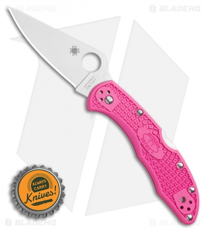 Spyderco Delica 4 Lightweight Lockback Knife Pink FRN (2.88" Satin S30V)